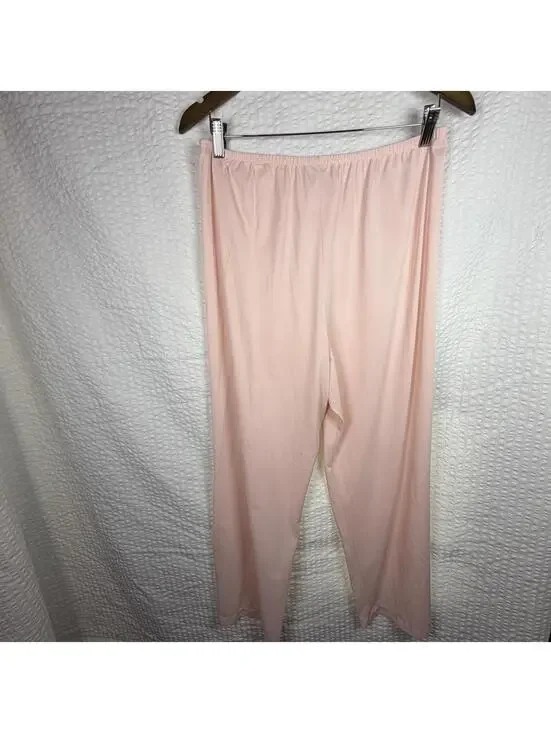 Vintage 60s Vanity Fair Satin Pajama Set Button Down Top And Cropped Pants Large - Picture 8 of 9